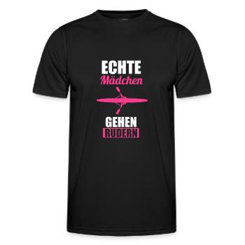 Rudern Mädchen Ruderer Ruder Geschenk - Männer Funktions-T-Shirt - Schwarz - Vorne - AI Model Male 178 dark (178cm)