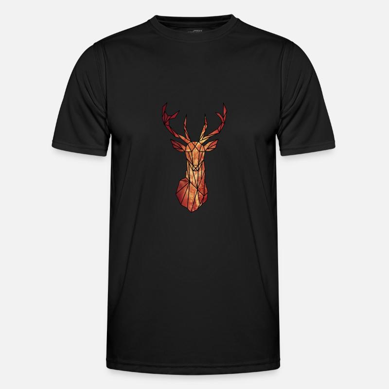 Roter Hirsch - Männer Funktions-T-Shirt - Schwarz