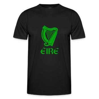 St. Patricks Day Gälisch sagt Eire mit Harfe - Männer Funktions-T-Shirt - Schwarz - Vorne - AI Model Male 178 dark (178cm)