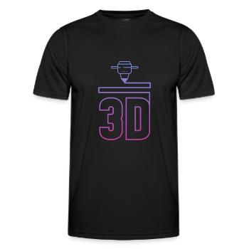 3D Printing – Three Dimensional Geometry 3D - Männer Funktions-T-Shirt - Schwarz - Vorne - AI Model Male 178 dark (178cm)
