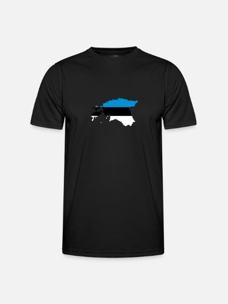 Estland - Männer Funktions-T-Shirt - Schwarz