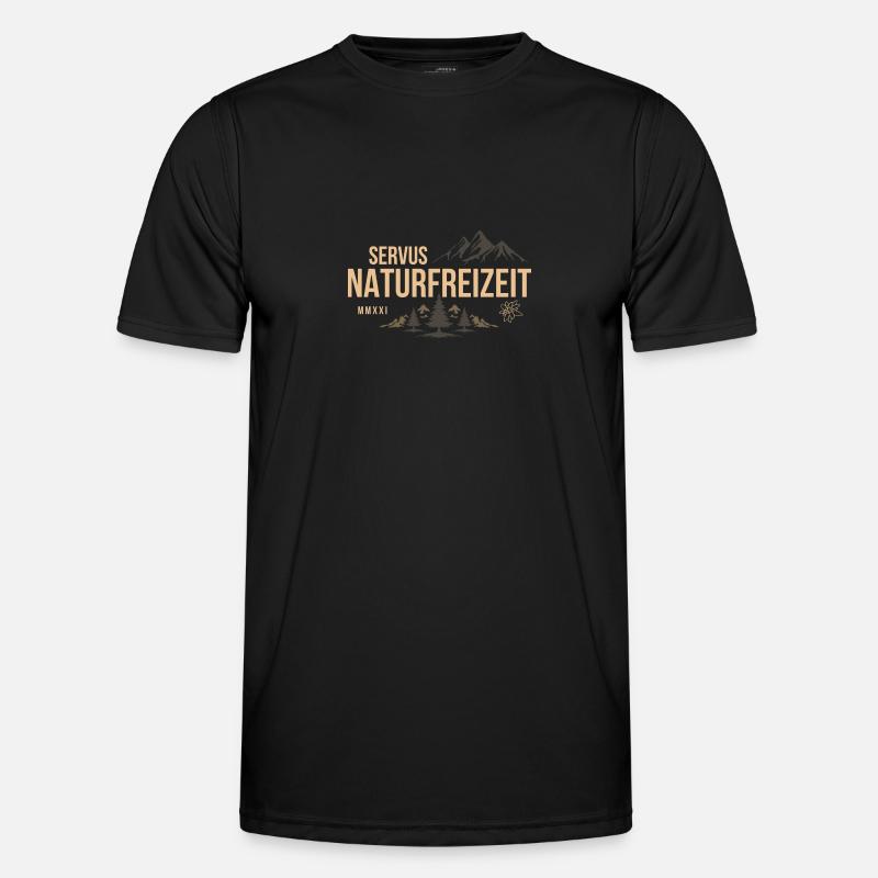 Servus Naturfreizeit 2 - Männer Funktions-T-Shirt - Schwarz