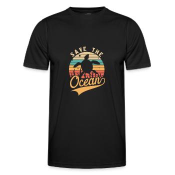 Save the Ozean halten Sie das Meer Plastik frei - Männer Funktions-T-Shirt - Schwarz - Vorne - AI Model Male 178 dark (178cm)