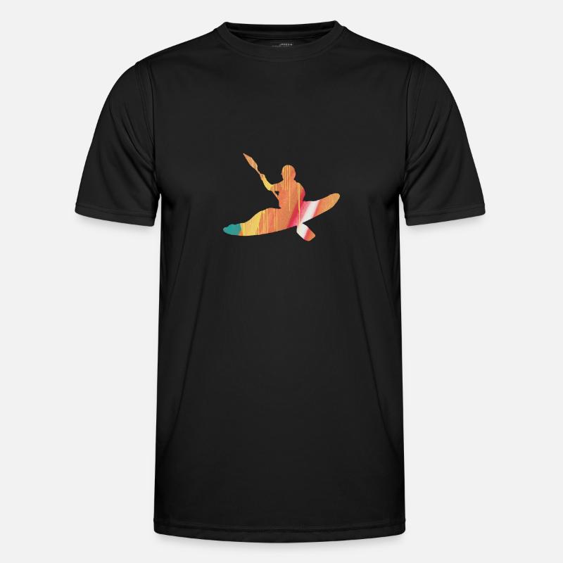 Rowing, rafting, kayaking, graffiti, boat - Men's Functional T-Shirt - black
