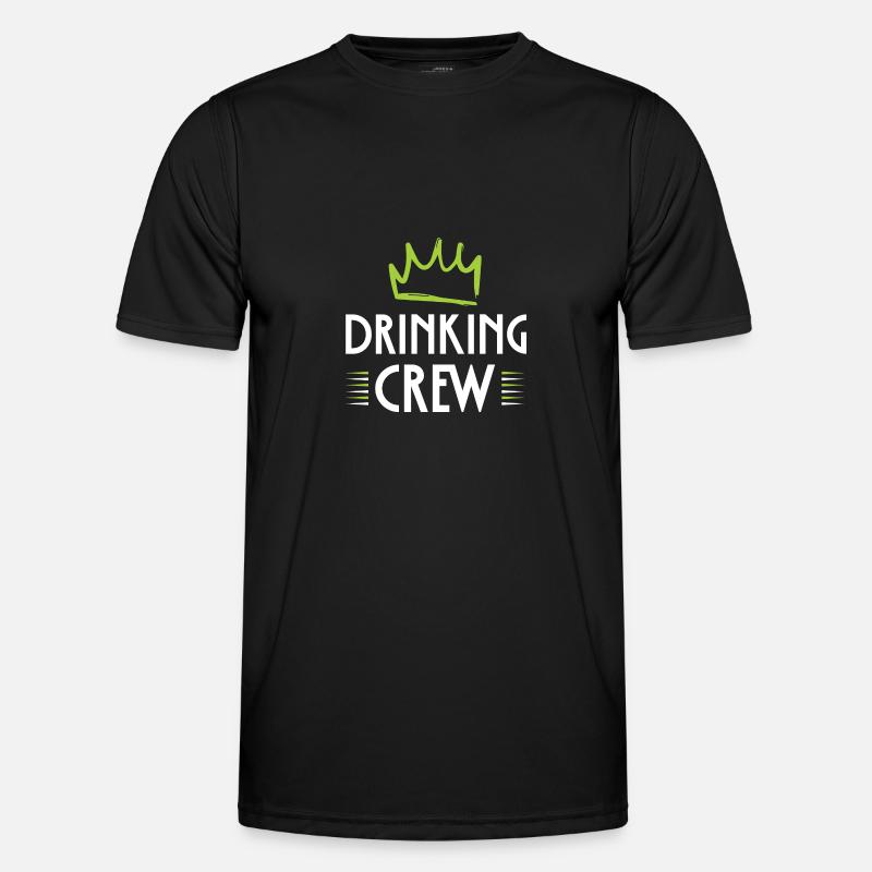 Drinking Crew - Männer Funktions-T-Shirt - Schwarz