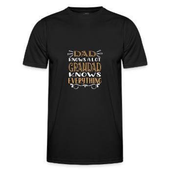 Dad knows a lot - grandpa knows everything - Men's Functional T-Shirt - black - Front - AI Model Male 178 dark (178cm)