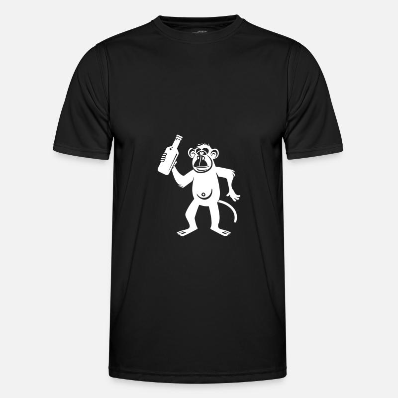 Affe Bier Junggesellenabschied - Männer Funktions-T-Shirt - Schwarz