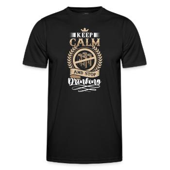 Alcohol withdrawal beer belly end - Men's Functional T-Shirt - black - Front - AI Model Male 178 dark (178cm)
