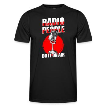 Moderator Ansager Hobby Retro - Männer Funktions-T-Shirt - Schwarz - Vorne - AI Model Male 178 dark (178cm)
