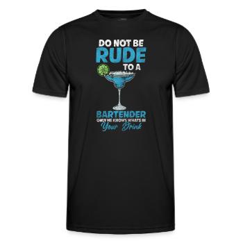 Barkeeper Disko Whiskey Barmann - Männer Funktions-T-Shirt - Schwarz - Vorne - AI Model Male 178 dark (178cm)