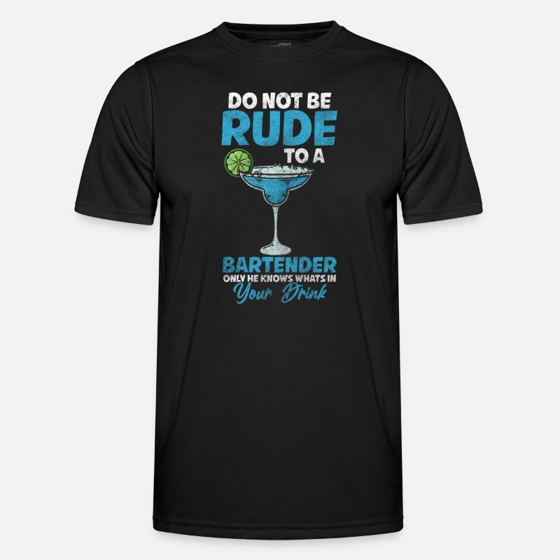 Barkeeper Disko Whiskey Barmann - Männer Funktions-T-Shirt - Schwarz