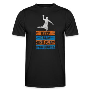 But de compétition de handballer - T-shirt sport Homme - noir - Devant - AI Model Male 178 dark (178cm)