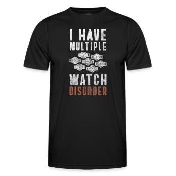 Montre Temps Montres de luxe Précieux - T-shirt sport Homme - noir - Devant - AI Model Male 178 dark (178cm)