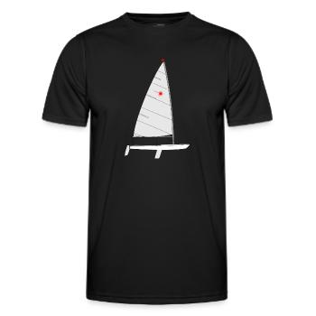 Laser Riss - Männer Funktions-T-Shirt - Schwarz - Vorne - AI Model Male 178 dark (178cm)