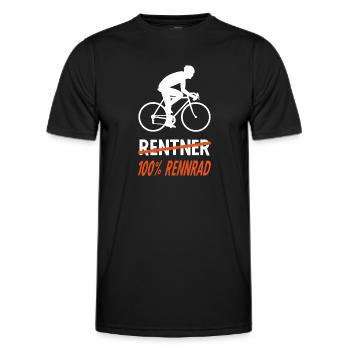 Rentner Fahrrad Rennrad Hobby T-Shirt - Männer Funktions-T-Shirt - Schwarz - Vorne - AI Model Male 178 dark (178cm)