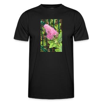 Fleur rose - T-shirt sport Homme - noir - Devant - AI Model Male 178 dark (178cm)