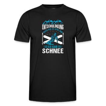 Ski Skifahrer Es gab Schnee Skipiste - Männer Funktions-T-Shirt - Schwarz - Vorne - AI Model Male 178 dark (178cm)