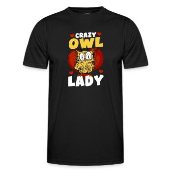 Ornithologist Love Birds Owl Lady Nocturnal Enthus - Men's Functional T-Shirt - black - Front - AI Model Male 178 dark (178cm)