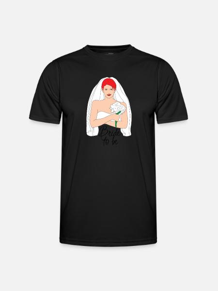 bride to be red 2 - Men's Functional T-Shirt - black