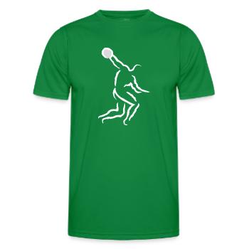 Throwing discus - Men's Functional T-Shirt - kelly green - Front - AI Model Male 178 dark (178cm)