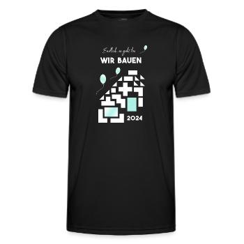 we build houses - Men's Functional T-Shirt - black - Front - AI Model Male 178 dark (178cm)