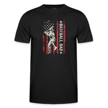 Baseball Papa Flagge Baseball Vatertag - Männer Funktions-T-Shirt - Schwarz - Vorne - AI Model Male 178 dark (178cm)