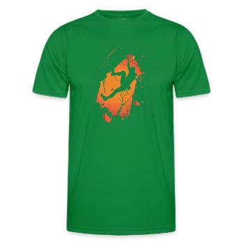 Climber's Fire - Men's Functional T-Shirt - kelly green - Front - AI Model Male 178 dark (178cm)