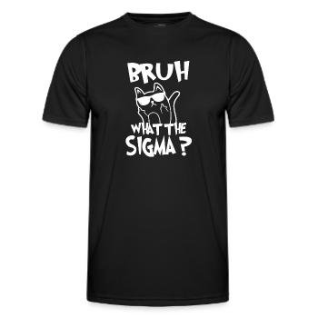 Was The Sigma Bruh lustige Kinder Zitate - Männer Funktions-T-Shirt - Schwarz - Vorne - AI Model Male 178 dark (178cm)
