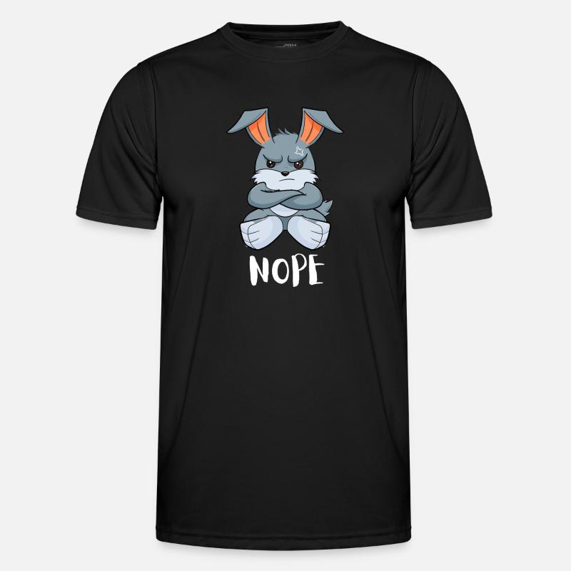 Nope Funny Lazy Rabbit - Men's Functional T-Shirt - black