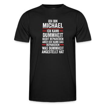 Michael - Männer Funktions-T-Shirt - Schwarz - Vorne - AI Model Male 178 dark (178cm)