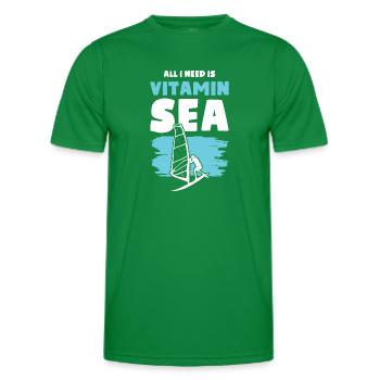 Vitamin Lake Windsurfer - Men's Functional T-Shirt - kelly green - Front - AI Model Male 178 dark (178cm)