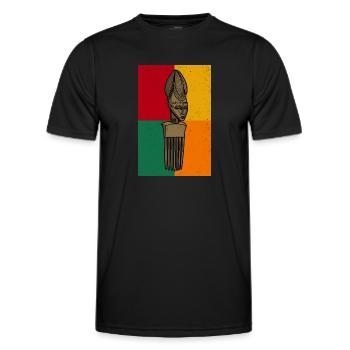 Peigne Afro Coiffure Histoire Culture Afrique Peigne - T-shirt sport Homme - noir - Devant - AI Model Male 178 dark (178cm)