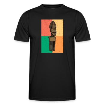 Peigne Afro Coiffure Histoire Culture Afrique Peigne - T-shirt sport Homme - noir - Devant - AI Model Male 178 dark (178cm)