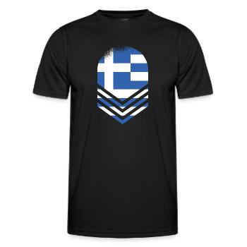 Drapeau de la Grèce Hellas Athènes Drapeau grec - T-shirt sport Homme - noir - Devant - AI Model Male 178 dark (178cm)