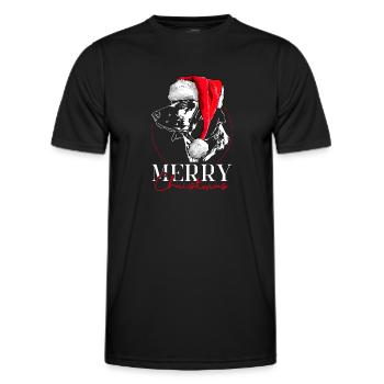 Santa BAVARIAN MOUNTAIN SWEAT DOG Noël - T-shirt sport Homme - noir - Devant - AI Model Male 178 dark (178cm)