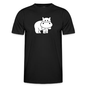 Hippo - Men's Functional T-Shirt - black - Front - AI Model Male 178 dark (178cm)