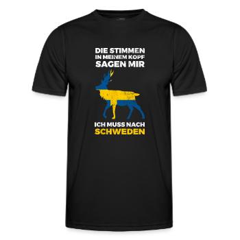 Ich Muss Nach Schweden Flagge Schweden - Männer Funktions-T-Shirt - Schwarz - Vorne - AI Model Male 178 dark (178cm)