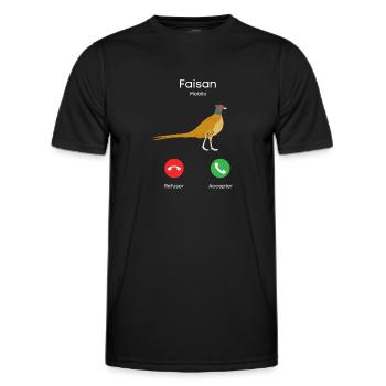 appel de faisan - T-shirt sport Homme - noir - Devant - AI Model Male 178 dark (178cm)