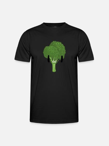 Athlete Broccoli,Lifting Weights, Broccoli - Men's Functional T-Shirt - black