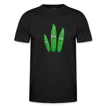 gurken familie,gurken,gurke,salatgurke, nerd - Männer Funktions-T-Shirt - Schwarz - Vorne - AI Model Male 178 dark (178cm)