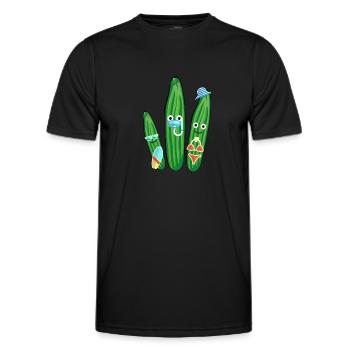 Vacation, Vacation, Cucumbers, Family, Diving - Men's Functional T-Shirt - black - Front - AI Model Male 178 dark (178cm)