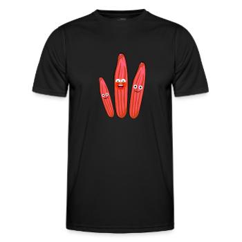 Concombre,Concombre de fête,Concombre Rieur - T-shirt sport Homme - noir - Devant - AI Model Male 178 dark (178cm)