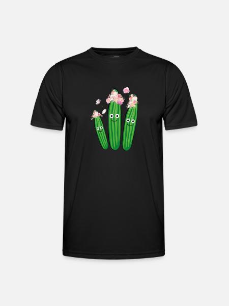concombre,concombre,hippie,couronne, fleurs - T-shirt sport Homme - noir