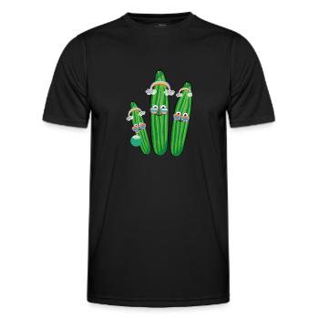 gurken trio,gurken,gurke,regenbogen,sonnenbrille - Männer Funktions-T-Shirt - Schwarz - Vorne - AI Model Male 178 dark (178cm)