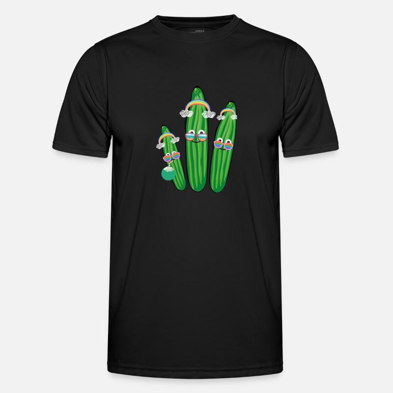 Cucumber Trio,Cucumber,Cucumber,Rainbow,Sunglasses - Men's Functional T-Shirt - black