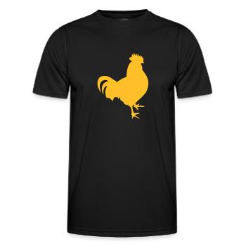 cock cock chicken2 - Men's Functional T-Shirt - black - Front - AI Model Male 178 dark (178cm)