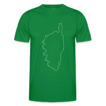 Corsica Island France Map - Men's Functional T-Shirt - kelly green - Front - AI Model Male 178 dark (178cm)
