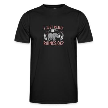 Nashorn Outfit für Nashorn Liebhaber - Männer Funktions-T-Shirt - Schwarz - Vorne - AI Model Male 178 dark (178cm)