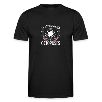 Octopus Outfit Octopus Octopus - Men's Functional T-Shirt - black - Front - AI Model Male 178 dark (178cm)