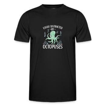 Octopus Outfit Octopus Octopus - Men's Functional T-Shirt - black - Front - AI Model Male 178 dark (178cm)